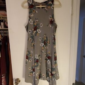 Floral Handkerchief Hem Dress